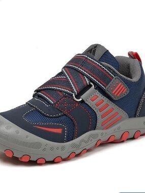 NEW Mishansha Boys Kids Navy & Red Hiking Shoes Boots Size 35 4.5 US